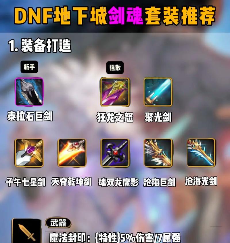 dnf剑魂极速装备选择技巧是什么？